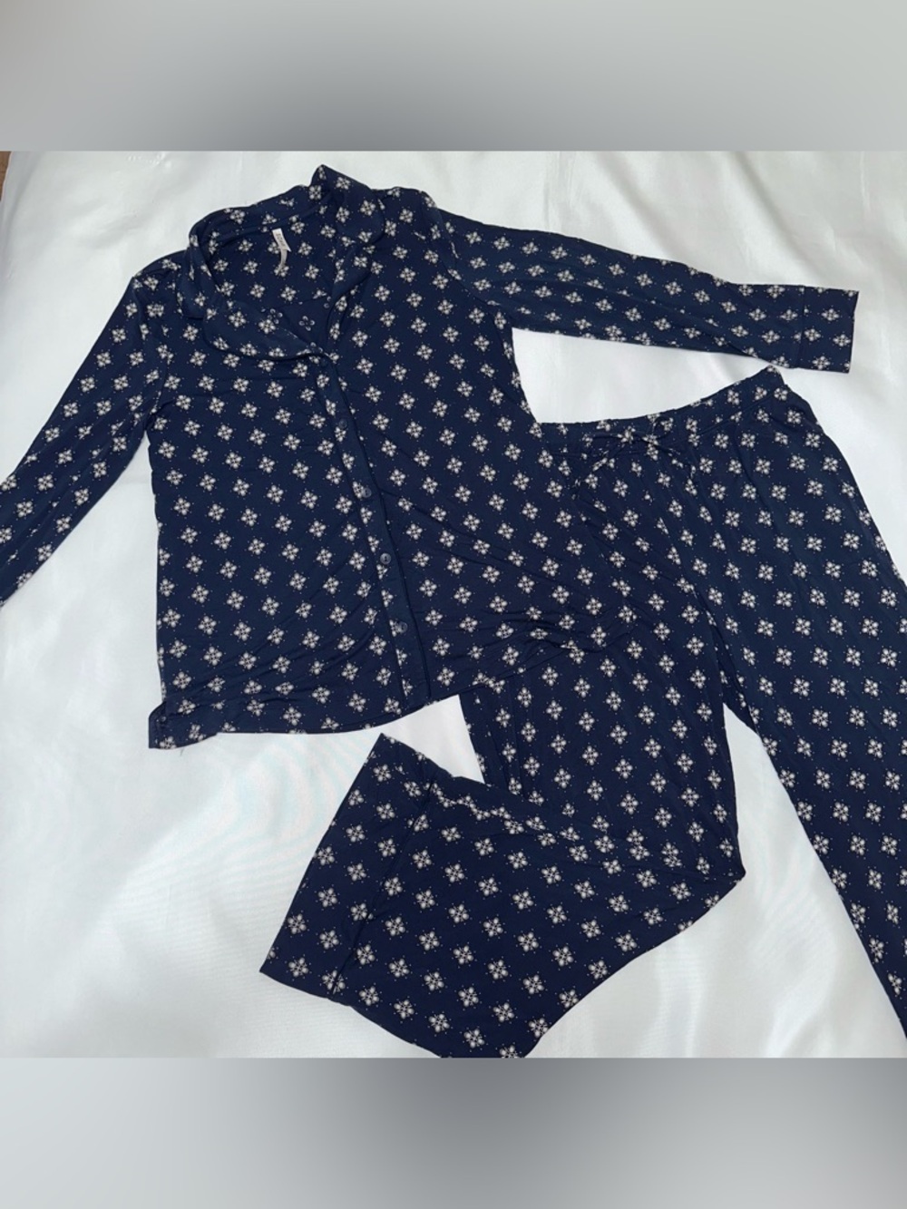 Soma Cool Nights Pajama Set size‎ small navy blue print